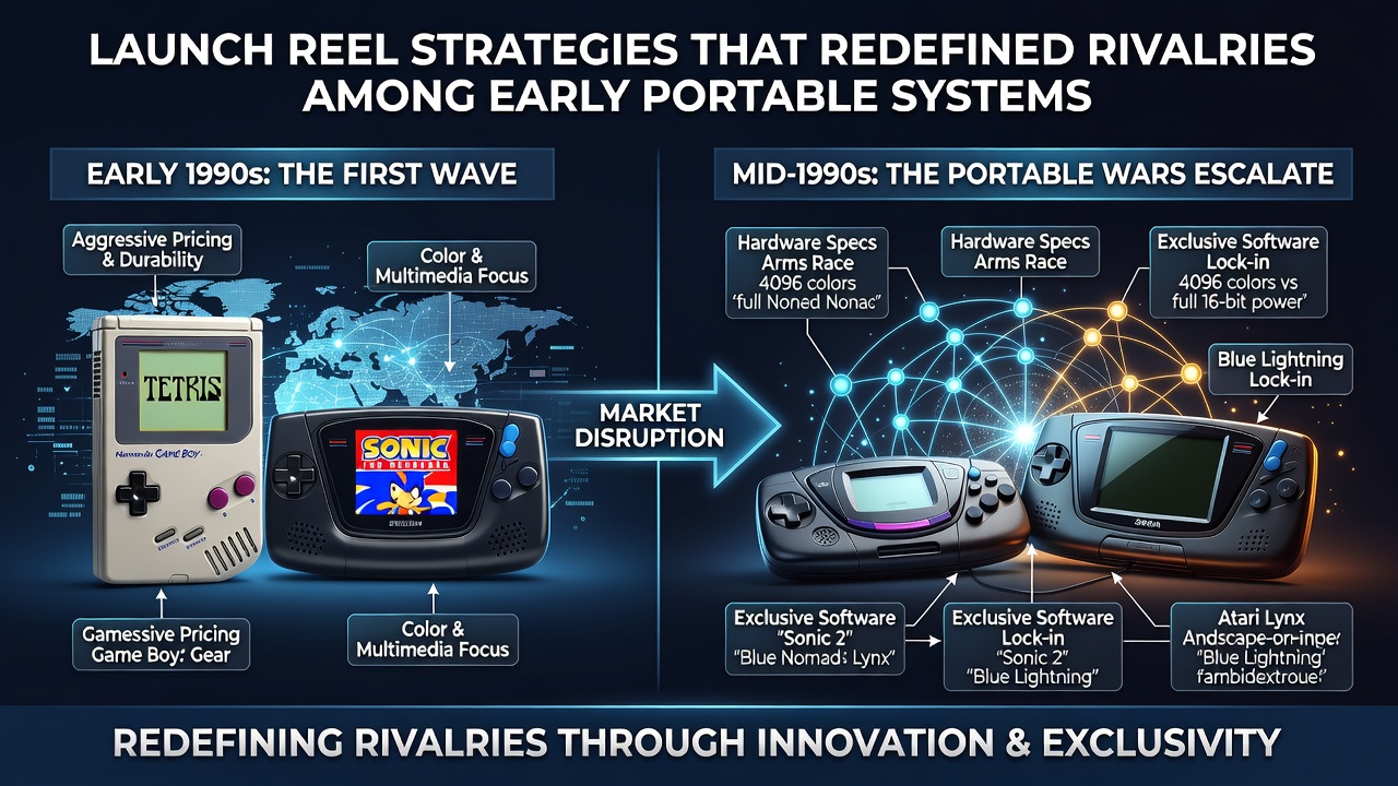 Comparison of launch demonstration reels featuring portable gaming hardware from competing manufacturers