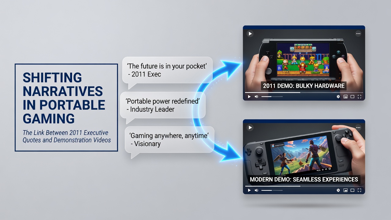 Early 2011 demonstration footage showcasing portable gaming hardware features during industry events