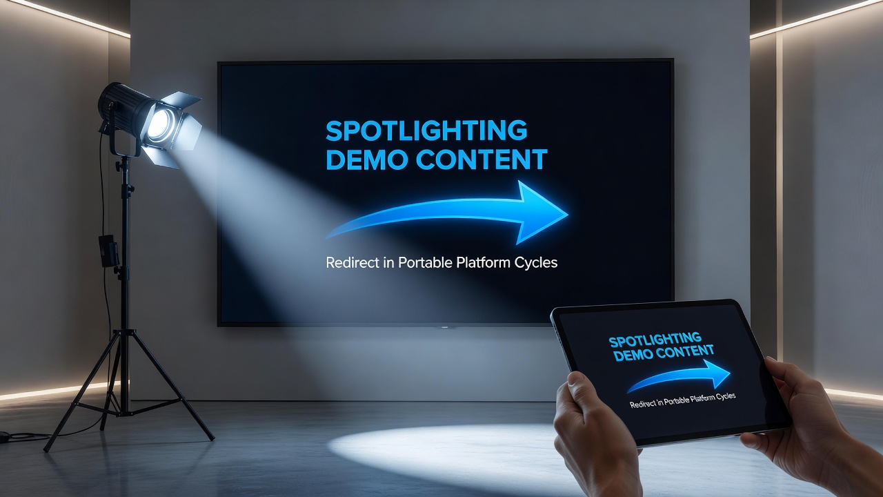 Demonstration footage from portable console announcements displayed across multiple devices during reveal cycles